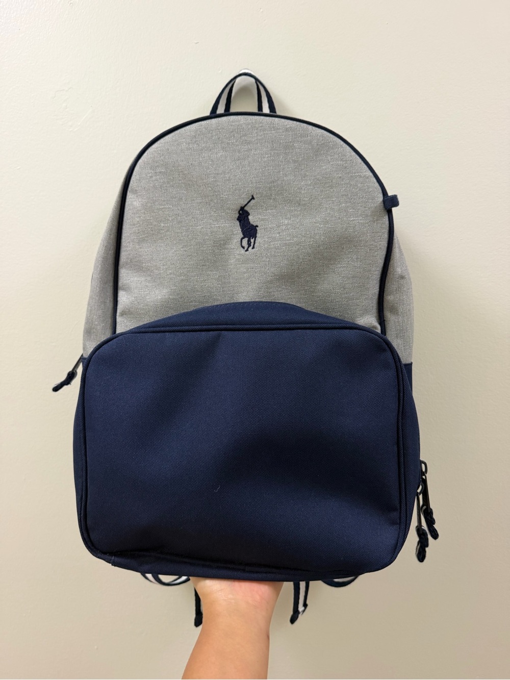 Polo Ralph Lauren Gray & Navy School Backpack